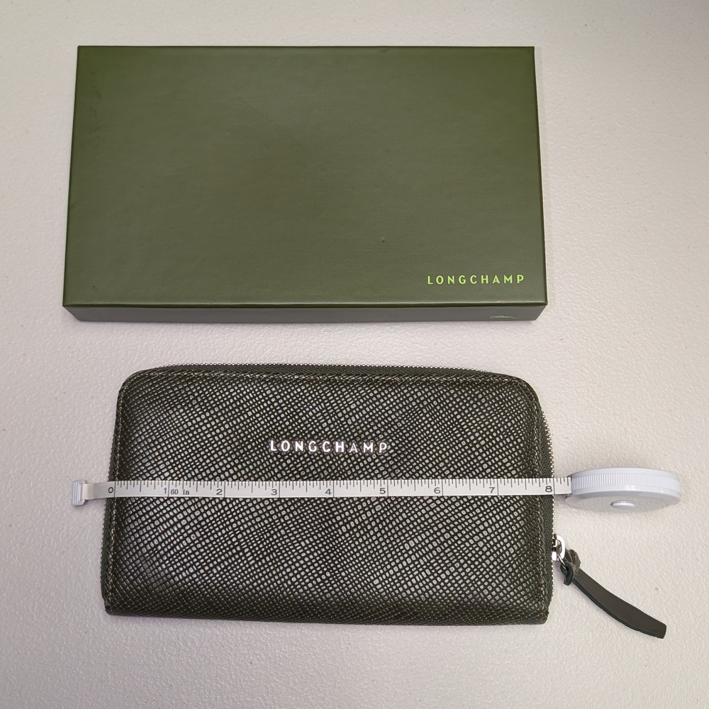 Longchamp Women's Olive Green Leather Wallet